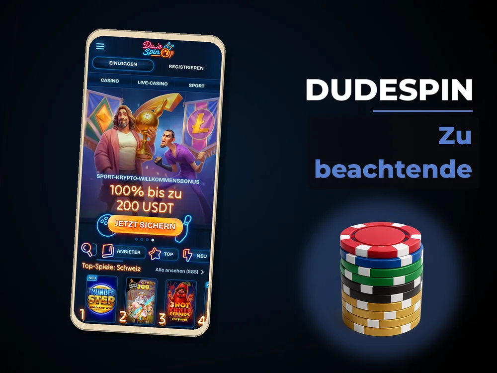 dudespin - Zu beachtende